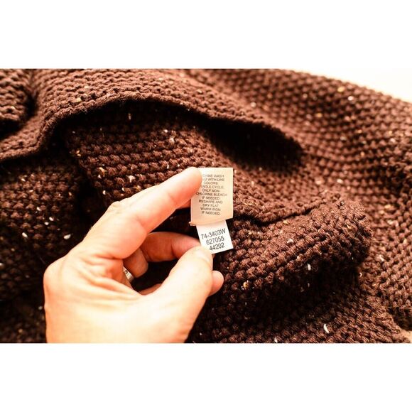 J.Jill Womens Brown Textured Open Cardigan Sweater Size L - Picture 6 of 9